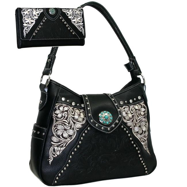 Gold Rush Gold Rush BT923SETBK Western Turquoise Concho Accented