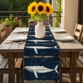 thumbnail image 2 of Animal Motif Table Runner 13 x 48 Inch, Vintage Theme Whale Watercolor Washable Cotton Linen Dining Table Runner Tabletop Decorations for Restaurant Home Kitchen Party, 2 of 9