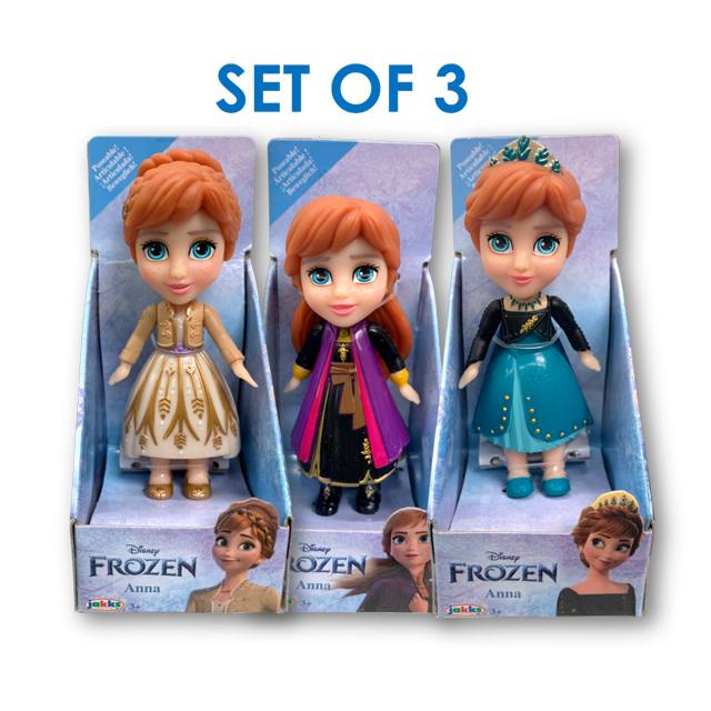 Disney Frozen Set of 3 Mini Poseable Doll Miniature 3.5" Choose from 5