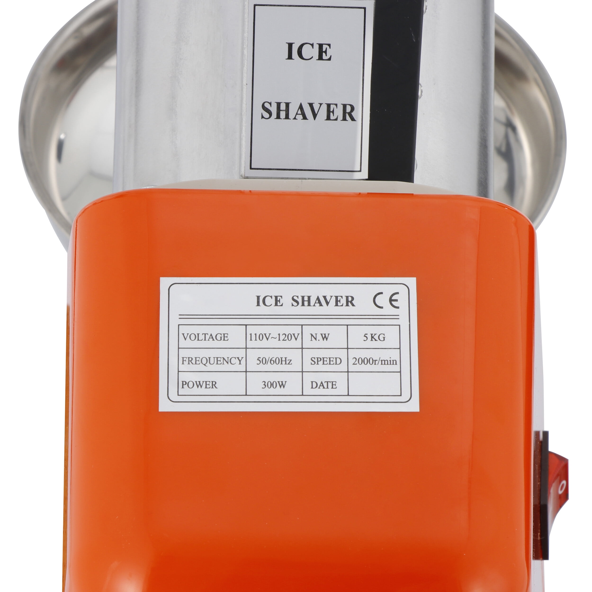SuperDeal Ice Shaver Machine 300W Electric Ice Crusher Cold Drink Smoothie Making w/Bowl, Orange