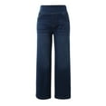 thumbnail image 4 of MIXUE Jeans For Women Solid Color Pull On Wide Leg High Waisted Stretchy Baggy Trendy Straight Leg Denim Pants Trousers Holiday Wear,Blue,S, 4 of 5