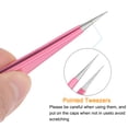 thumbnail image 4 of Uxcell Non-magnetic Straight Tip Tweezer Anti-static Precision Multifunctional Fuchsia 2Pcs, 4 of 5