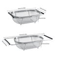 thumbnail image 2 of facefd Retractable Drain Basket Home Use Dual Handles Stainless Steel Sink Drying Filter Holder Water Draining Tool Kitchen Gadget 24*34*11cm, 2 of 5