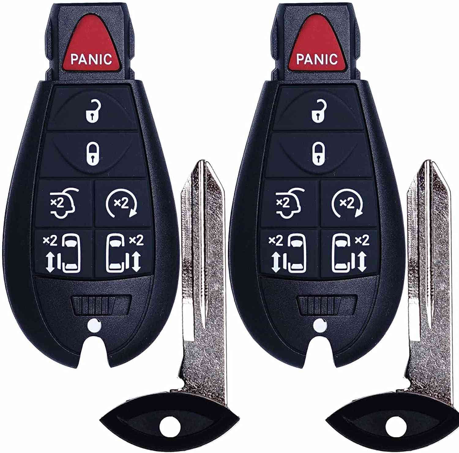 NPAUTO Key Fob Replacement For Chrysler Town & Country, Dodge Grand Caravan (2008-2020) – 2-Pack