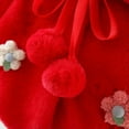 thumbnail image 5 of Xmarks Toddler Baby Girls Warm Cloak Coat Flower Girls Princess Faux Fur Bolero Shrug Jacket 0-3 Years Little Girl Fleece Pom Pom Cape Coat 2-3 tred, 5 of 7