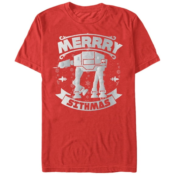 Men's Star Wars Christmas Sithmas AT-AT Graphic Tee Red 3X Large