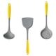 thumbnail image 4 of 1 set mango de acero inoxidable silicona práctico utensilios de cocina (gris amarillo), 4 of 5