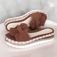 thumbnail image 3 of CAICJ98 Chaussures pour Femmes Espadrilles à Bout Ouvert avec Bride à la Cheville Plateforme Compensée Sandale Décontractée, Marron, 3 of 3