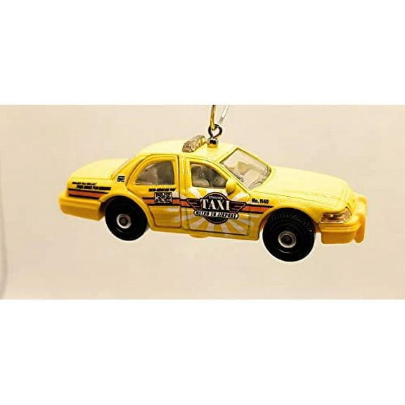 Yellow Cab Taxi 2006 Crown Victoria Christmas Ornament 1:64 Yellow