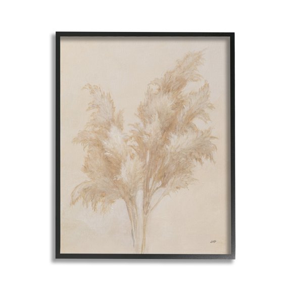 Stupell Industries Traditional Reeds Study Botanical & Floral Painting Black Framed Art Print Wall Art, 16 x 20