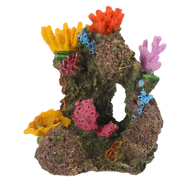 UPGRATOR De Acuario Con Escultura De Coral Artificial En Resina Para Acuático Multicolor