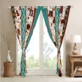 thumbnail image 4 of Patchwork Cowhide 30%-50% Blackout Curtains Geometric Diamond Triangle Western Curtains 2 Panels 38"Wx54"L,Tribal Arrow Aztec Curtains & Drapes Farm Animals Bull Cow Print Southwestern Decor, 4 of 6