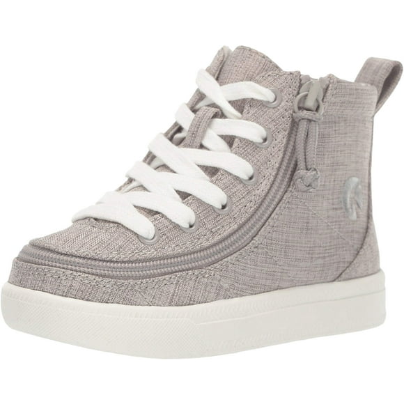 BILLY Footwear Classic Lace High Kids Shoes - Jersey Upper - Removable Insole - Elasticated Side Strip Grey Jersey 12 Little Kid M