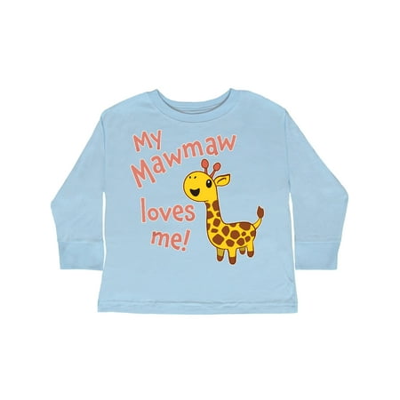 

Inktastic My Mawmaw Loves me- cute giraffe Gift Toddler Boy or Toddler Girl Long Sleeve T-Shirt