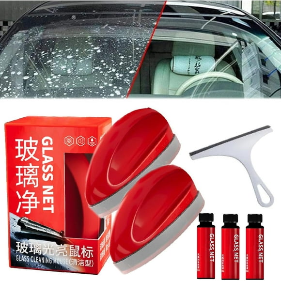 2024 New Windshield Cleaner, Powerful Glass Oil Film Remover, Glass Cool Windshield Cleaner, Auto Glass Oil Film Cleaner, Windshield Oil Film Remover, Glass Cleaning Mouse (2PCS)