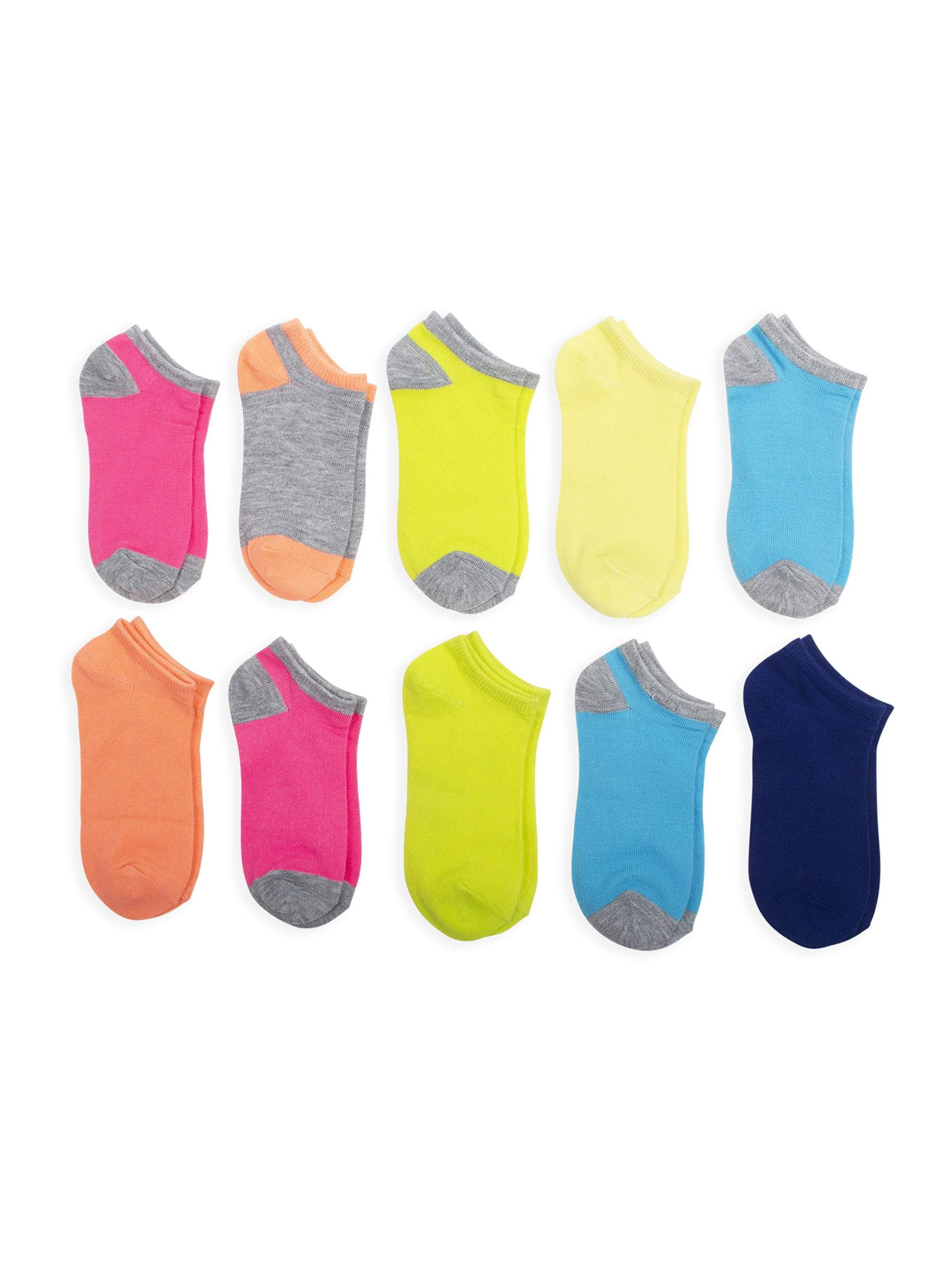Ladies 5 Pack Side By Side Design Socks Coloured Bright Cotton Rich Premium Size 4-8