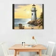thumbnail image 2 of Chilfamy Canvas Wall Art Picture 20x16in for Living Room Bedroom Fall Decor Beach Lighthouse 20x16in, 2 of 3
