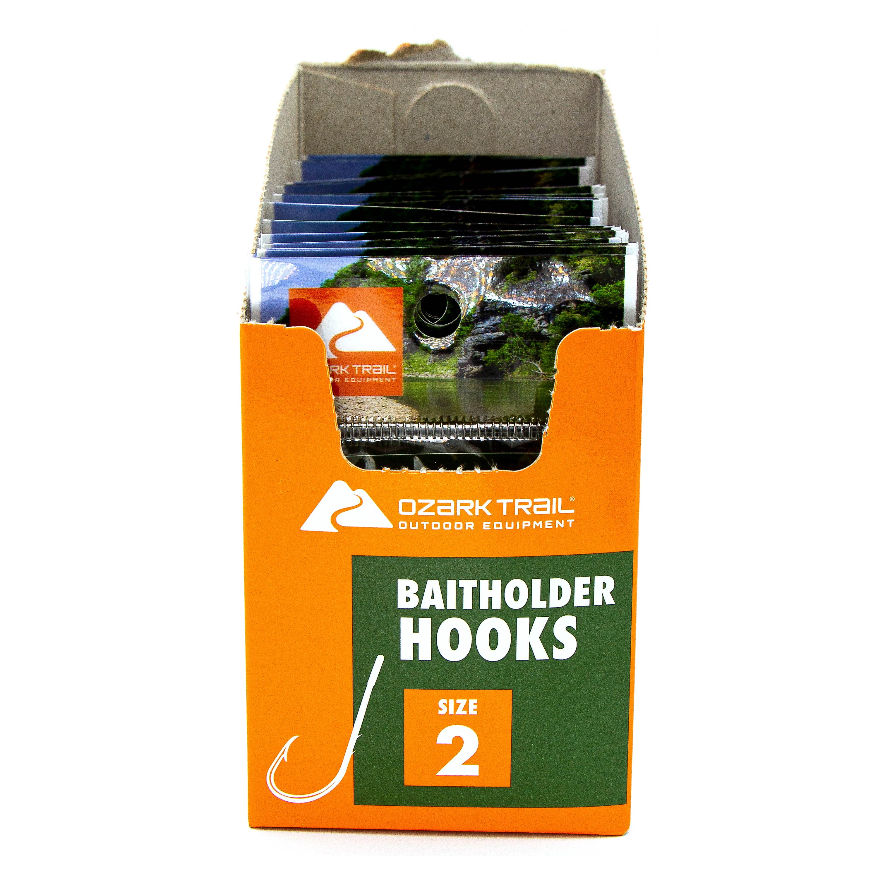 Ozark Trail Bronze Baitholder Light Wire Fishing Hooks Size 2 - 15 Pack