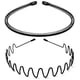thumbnail image 1 of Metal Hair Band Men Headbands for Men and Women Fashion Headband With Non Slip Wavy Teeth, Black (Wide Wavy+Spring), 1 of 5