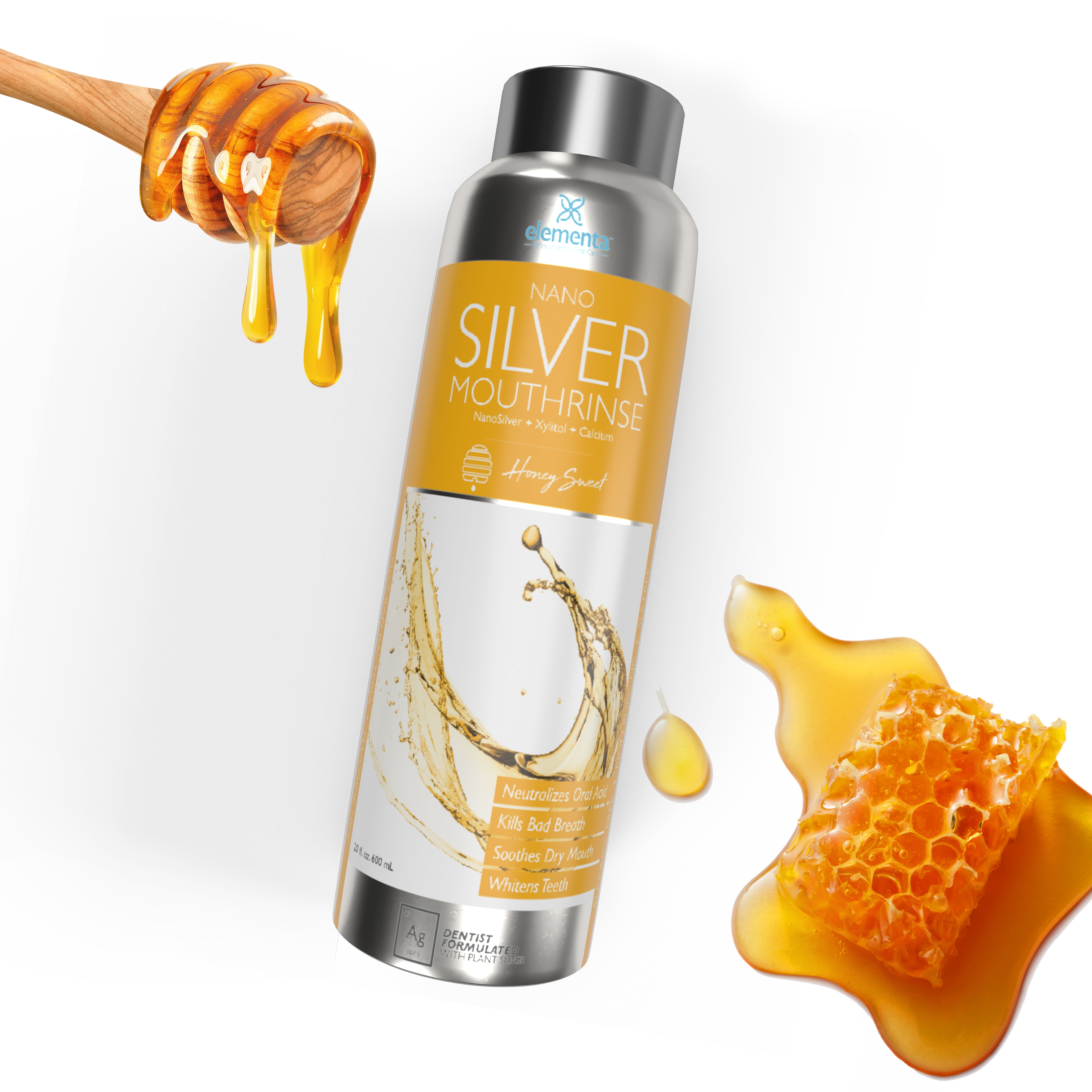 Elementa Silver - Nanosilver Adult Mouth Rinse 20 fl oz. - Honey Sweet - Walmart.com