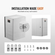 VEVOR Steel Electrical Box,24x 20x 8, 304 Stainless Steel Electrical Enclosure Box, Wall-Mounted Outdoor Electrical Electronic Equipment Enclosure with Mounting Plate Hinges Lock, IP66 Waterproof