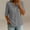 Gray, variant on Women's Waffle Knit Henley Top, V-Neck with Button Placket and 3/4 Sleeve, Relaxed Fit Casual Summer Vacation Wear for Women