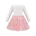 thumbnail image 2 of Girls Dress White Glitter Star Butterfly Multicolor Sequin Long Sleeve 6 Years, 2 of 6