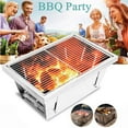 thumbnail image 3 of Portable Charcoal Grills 14.3", Folding Smoker Camping BBQ Grill Stainless Steel, Barbecue outdoor Grilling for Hiking Picnics Garden Travel Patio Backyard, Household grills outdoor cooking,Small, 3 of 14