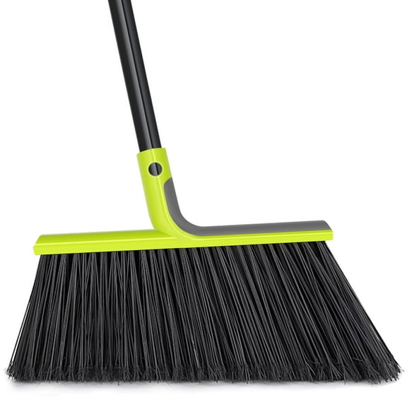 TidyBliss 14.2" Outdoor Broom Heavy Duty, 56 inches Tall Angle Brush (Green)