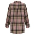 thumbnail image 7 of Women's Lightweight Flannel Plaid Button Down Shirts Oversized Long Sleeve Shacket Jacket Tops, 7 of 7