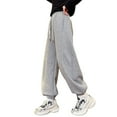 thumbnail image 1 of MIASHUI Girls Sweatpants Solid Color Tapered Pants Casual Drawstring Active Joggers,Light Gray,4-5 Years, 1 of 4