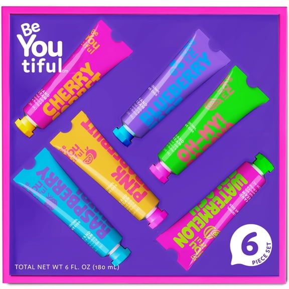 BeYoutiful Hand Lotion Gift Set for Teens & Tweens, 6 Travel Size Fruity Creams with Shea Butter, Vegan Moisturizer for Girls