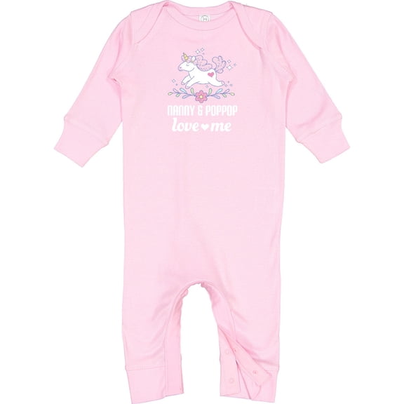 Inktastic Nanny and Poppop Love Me Unicorn Baby Romper Coveralls