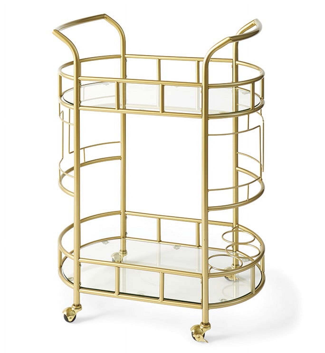 Better Homes & Gardens Fitzgerald Bar Cart with Matte Gold Metal Finish, 2-Tiers - image 3 of 10