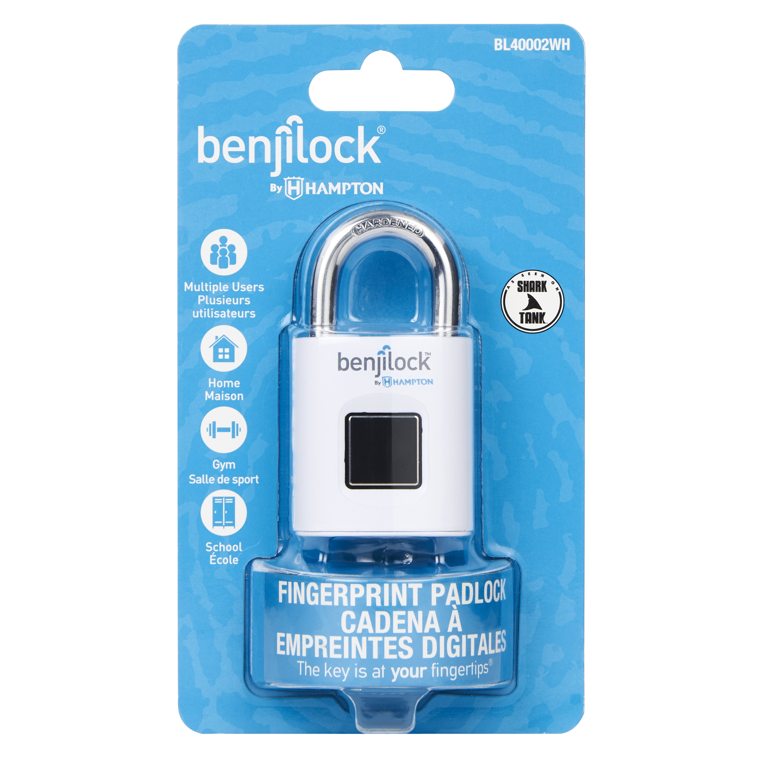 BenjiLock by Hampton® Fingerprint Padlock, 43mm Body with 15/16 inch Shackle, White - image 2 of 11