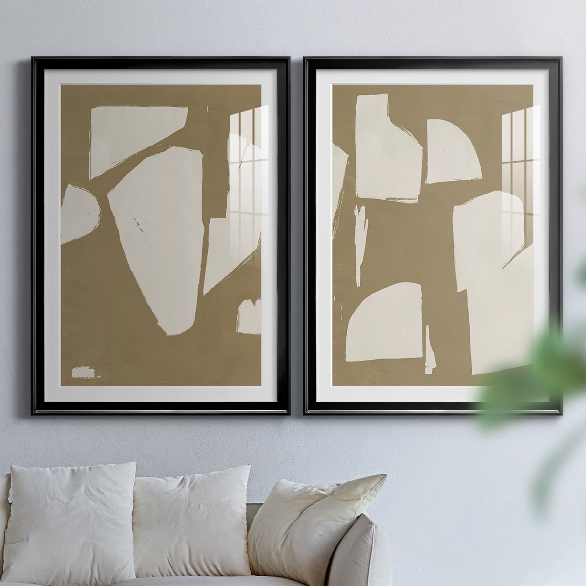 Wexford Home Chunky Abstract III Premium Framed Print, 18.5" x 24.5" - Ready to Hang, Black (Set of 2)