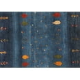 thumbnail image 1 of Ahgly Company Indoor Rectangle Contemporary Blue Abstract Area Rugs, 5' x 8', 1 of 6