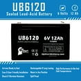 thumbnail image 4 of 3x Pack - Compatible ELAN 1BB6 Battery - Replacement UB6120 Universal Sealed Lead Acid Battery (6V, 12Ah, 12000mAh, F1 Terminal, AGM, SLA) - Includes 6 F1 to F2 Terminal Adapters, 4 of 9