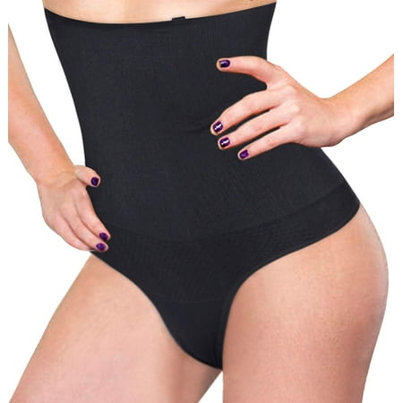 

Eleady Women Butt Lifter Shapewear Hi-Waist Tummy Slimmer Thong Panty Seamless Body Shaper Shorts(Black 3X-Large-4X-Large)