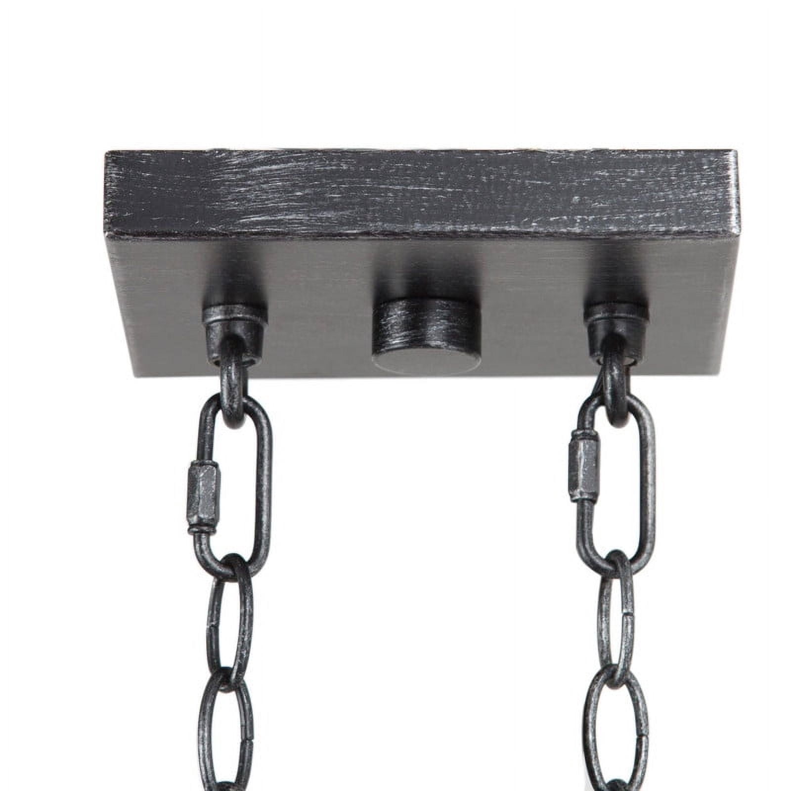 LNC 3-Light Black Kitchen Island Chandelier withseeded Glasss, Adjustable Hanging Fixture