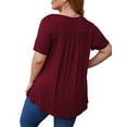 thumbnail image 4 of Traleubie Women's Plus Size Tunic Top Short Sleeve Henley T-Shirt Floral Casual Blouse for Female m-4x, 4 of 9