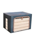 thumbnail image 3 of Xihbxyly Bolsa de Almacenamiento de Gran Capacidad, Diseño de Tela Gruesa, Cremallera Resistente, Marco de Acero Transparente, Organizador Plegable para Edredones, Mantas, Ropa de Cama, Dormitorio, 2, 3 of 7