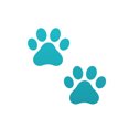 thumbnail image 1 of FINCIBO 3" x 3" Vinyl Decor Decal Sticker Removable For Notebook, Ipad, Car - Set of 2 Teal Paw Dog, 1 of 5