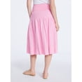 thumbnail image 4 of Free Assembly Women's Smocked Waist Cotton Midi Skirt, Sizes XS-XXL, 4 of 7