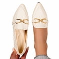 thumbnail image 4 of KIJBLAE Women's Plus Size Pointed Toe Closed Toe Loafers, Slip On Low Heel Soft Sole Casual Flat Shoes Beige 41, 4 of 9