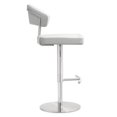 thumbnail image 5 of TOV Furniture Cosmo Tabouret de Bar en Cuir Végétalien Blanc, 5 of 5