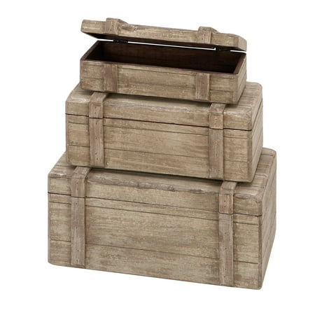 Wood Boxes Set Of 3 Nautical Maritime Decor
