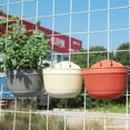 thumbnail image 5 of Wall and Railing Hanging Planters , Plastic Pots, Indoor and Outdoor Half Round Plant Holders for Fence, Balcony or Rails, Display Herb Gardens, Flowers or Plants 1Pack, 5 of 8