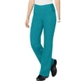 thumbnail image 3 of Landau Urbane Ultimate Womens Scrub Set 9577 Sophie Crossover Top And 9300 Michelle Yoga Flare Pant Teal (2XL Top/Pant 3XL), 3 of 3