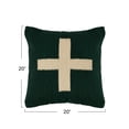 thumbnail image 2 of Creative Co-Op Swiss Cross Cotton Wool Throw Pillow, Green and Natural, 2 of 7